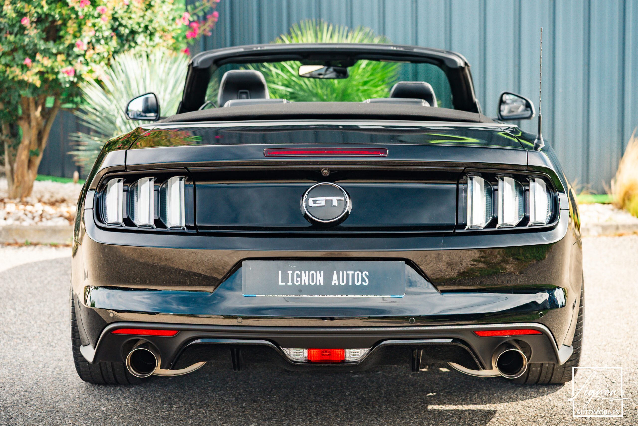 Photo Ford Mustang GT Cabriolet 5.0L V8 421 CH BVA6 Absolute Black - Echappement Sport