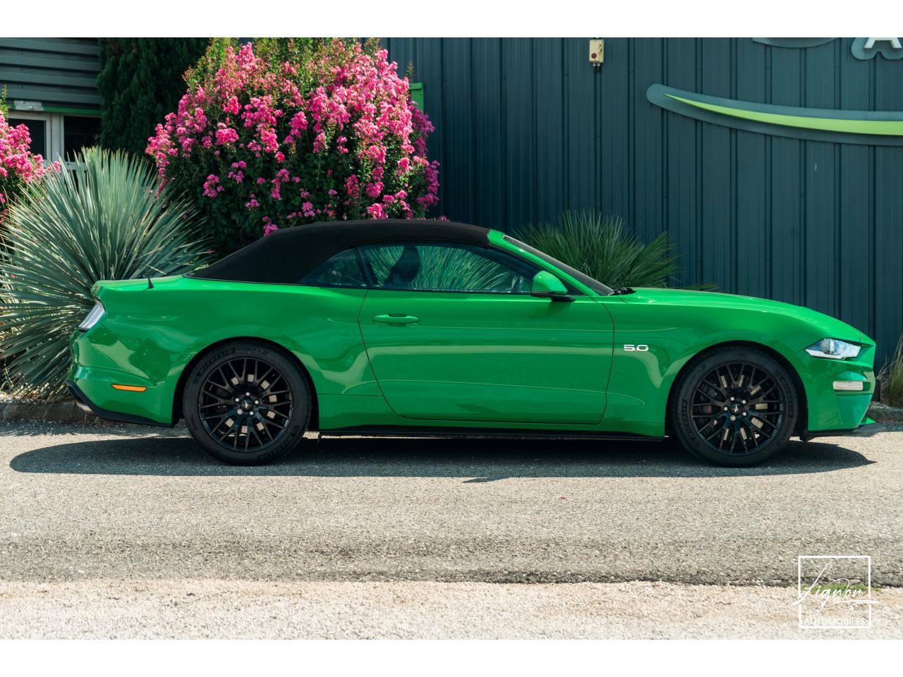 Photo FORD MUSTANG Cabriolet 5.0 V8 - 450 - BVA10  - 1er main - Magneride - Spinel Green